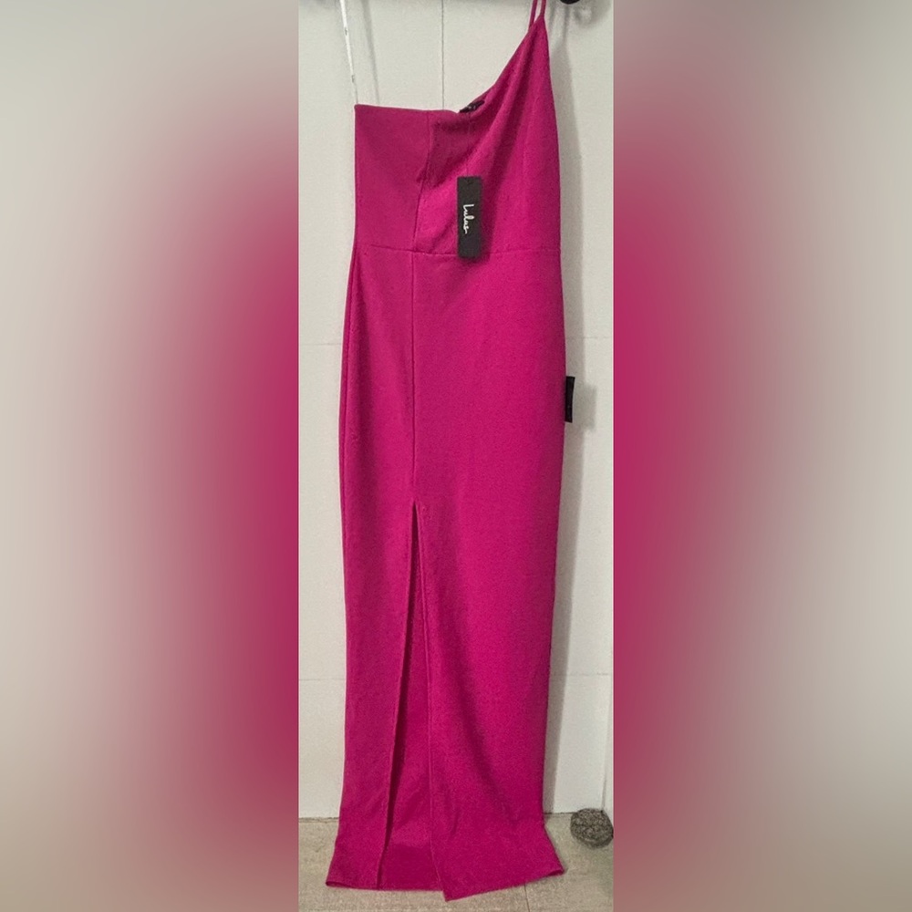 Lulu's Fuchsia One-Shoulder Dress